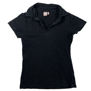 Influx Polo Shirt Women's Size 34/36 Black Golf Performance Short Sleeve Collar